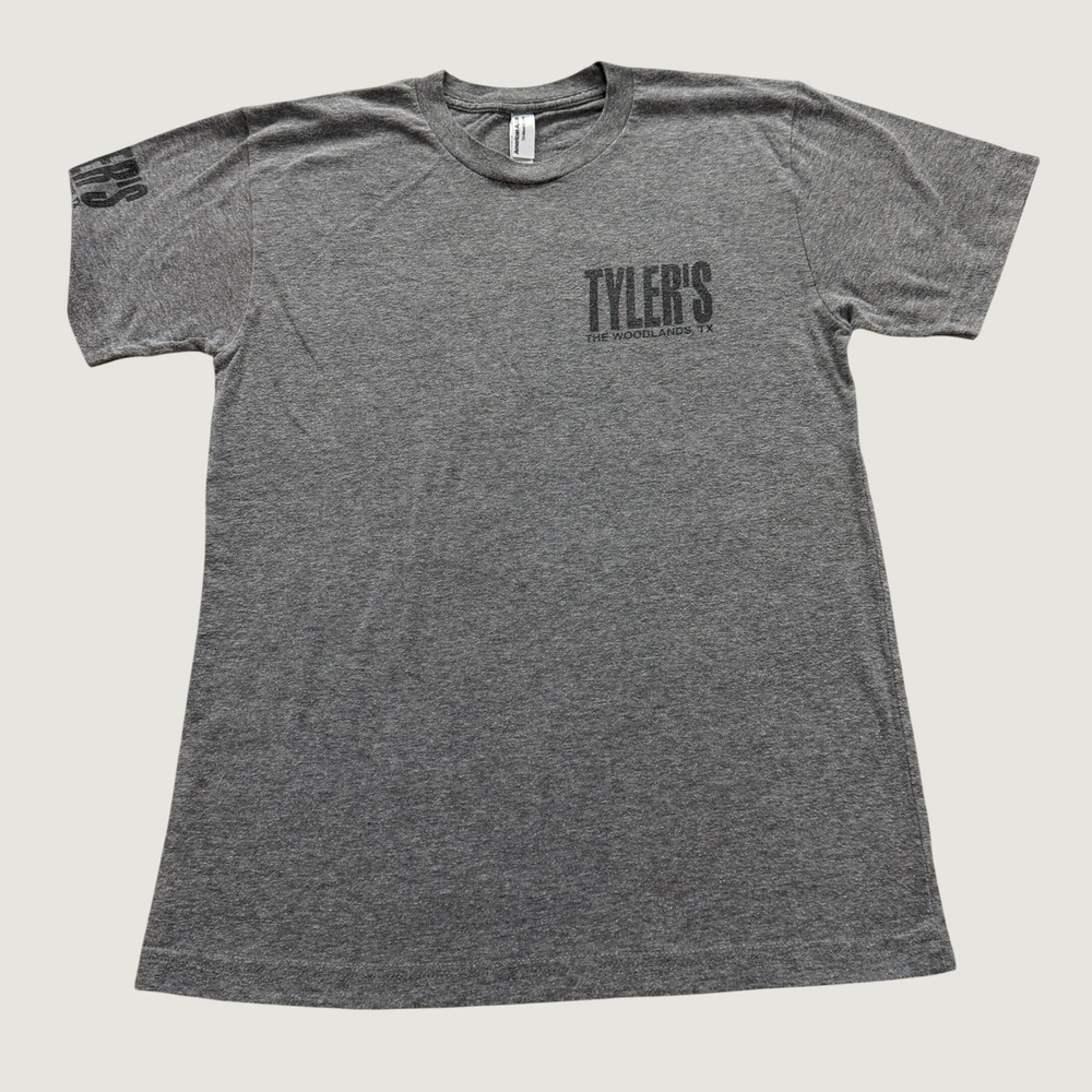 American Apparel Boys Youth Tyler's The Woodlands TX T-Shirt Gray Graphic Size S